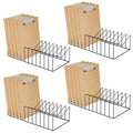 TOPCJ 4 Sets 12-Slot Metal File Organizer,Desk Sorter for Clipboards,Manila Folders,Magazines & Kitchen Tools,Rustproof Steel Storage Rack for Office,Home & Classroom,Black