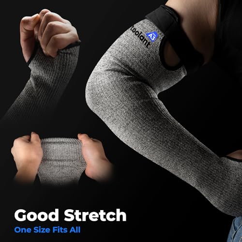 OriStout Cut Resistant Farmer Sleeves with Tumb Hole, Grey, 2 Pairs | Arm Protectors for Thin Skin and Bruising, Arm Guards for Biting, Pet Grooming, Gardening, Welding, Kitchen, One Size - color: Grey (2 Pairs) - Long, size: One Size