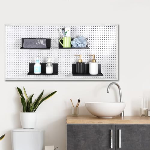 Kokone 6 Pack Metal Magnetic Pegboard Shelves with Lip Around The Edge - color: With Edges