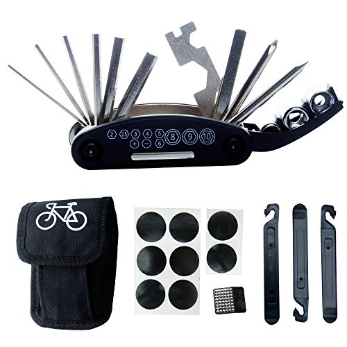 DAWAY Bike Repair Tool Kits - Bicycle Repair Bag & 120 PSI Bike Pump or Saddle Bag Set, with 16 in 1 Bicycle Multitool, Bike Tire Levers Wrench, Portable Patches Fixes - Practical Cycling Accessories - style: bike tool kits with mini bag