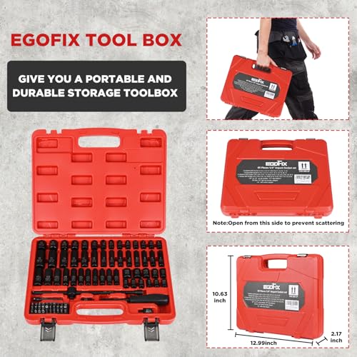 1/4" Socket Set 85 Piece, Metric Shallow/Deep Sockets (4-15mm) and SAE Shallow/Deep Sockets (5/32-9/16), Screwdriver Bit Set, Tool Kit for Home Use and Automotive Repair - color: 1/4-85pcs