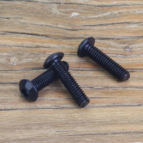 105 Pieces M4 x 16mm Button Head Socket Cap Screws, Thread Pitch 0.7mm, Sutemribor M4 Black Screws, 10.9 Grade Alloy Steel, Black Oxide Finish, Fully Threaded - size: M4 x 16mm, style: Button Head