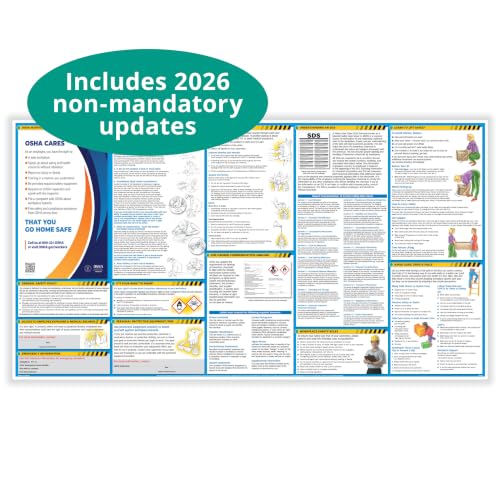 ComplyRight OSHA All-in-One-Safety Poster with GHS Updates, 24" x 44", Employee Information Poster, Safety Signs for Workplace - color: All-in-one-safety Poster