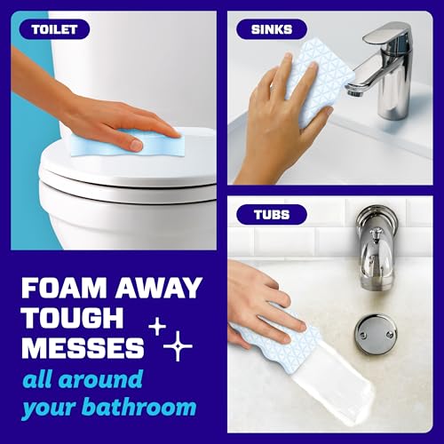 Mr. Clean Magic Eraser Sponge, Bathroom Cleaner, Shower Cleaner, Tub Cleaner, Soap Scum Remover, Bathroom Cleaning Supplies, Dawn Cleaning Power with Febreze Lavender Scent, 2 in 1 Bath, 7ct - size: 7 Count (Pack of 1)