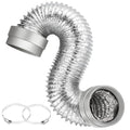 MATEWORK 5FT Dryer Vent Hose 4 Inch, Heavy Duty Aluminum with Rubber Seals - color: Silver, size: 4 inch 5 Feet