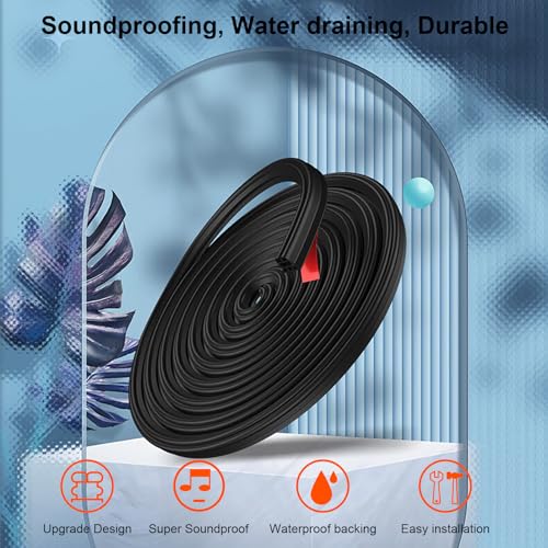 52.5Ft Car Door Seal Strip for Truck Car Weather Stripping Universal Self Adhesive Large Auto Door Soundproofing Weatherstrip for Pickup Truck SUV RV Boat - size: 52.5Ft