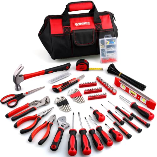 WINNER 305-Piece Complete Home Repair and DIY Tool Kit with 12-Inch Wide Open Tool Bag, Unisex, Versatile Hand Tools Set in Carry Bag, Perfect for Household, Apartment, Dorm, Office and Holiday Gift - size: 305-Pc. Ultimate Tool Kit with Bag