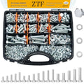 ZTF 432pcs Nuts and Bolts Assortment Kit,M6 M8 M10 Heavy Duty Bolts and Nuts Kit, M6x1.0 M8x1.25 M10x1.25 (12mm to 45mm) Hex Bolts and Nuts Kit, Fully Threaded Machine Screw Sets - color: White