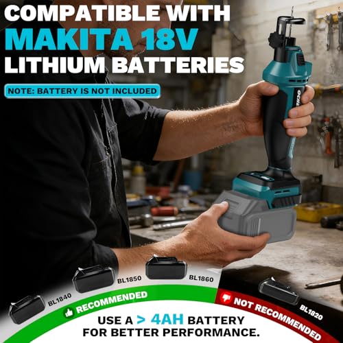 OCHESI Cordless Drywall Cut-Out Tool Compatible with Makita 18V Battery, 3 Speed Adjustable Brushless Rotary Saw with Up to 30000 RPM,Compact Spiral Saw Kit for Wood,Drywall,Tiles,plastic, (Tool Only)