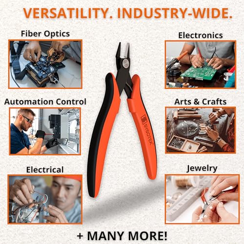 Flush Cutters Precision Wire Cutters for Fiber Optics, Electronics and Jewelry Making tool Mini Diagonal Cutting Pliers Perfect for Zip Ties, Electrician Tool, Small Wire, crafting and more