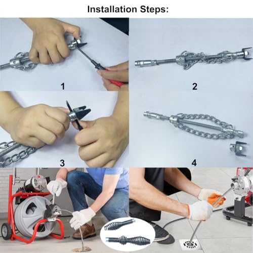Power Drill Drain Auger Attachment for Toilet, Sink Drain Cleaner Tool
