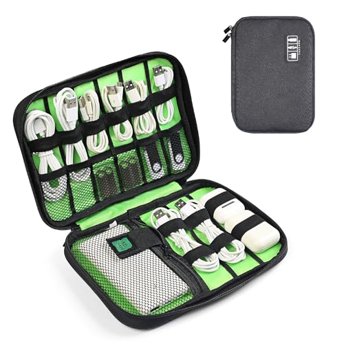 Luxtude Travel Cable Organizer Bag, Flat Cord Organizer Case