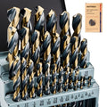 29Pcs Cobalt Drill Bit Set 1/16"-1/2", HSS with Black and Gold Finish, Twist Jobber Drill Bit Kit with Index Case for Cast Iron, Hard Metal, Stainless Steel, Plastic and Wood - size: 29Pcs Black Gold Drill