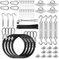 4 PCS 10ft Sun Shade Sail Hardware Kit, 304 Stainless Steel Cable Wire with Nylon Coating - for Rectangle Triangle Square Shade Sail Installation, Outdoor Garden Patio