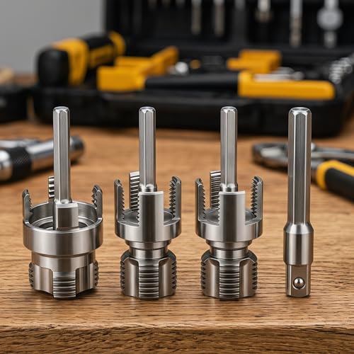 6 in 1 PVC Pipe Threading Tool – Reinforced Hardened Alloy Internal & External Threader Kit for 1/2", 3/4", 1" Pipes, No Chipping No Slippage – Pro Plumbing Tool for DIY Repairs