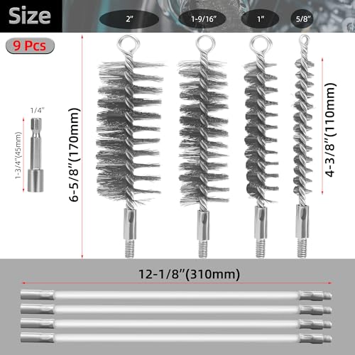 Drill-Powered Chimney Brush & Pipe Cleaning Brush Kit