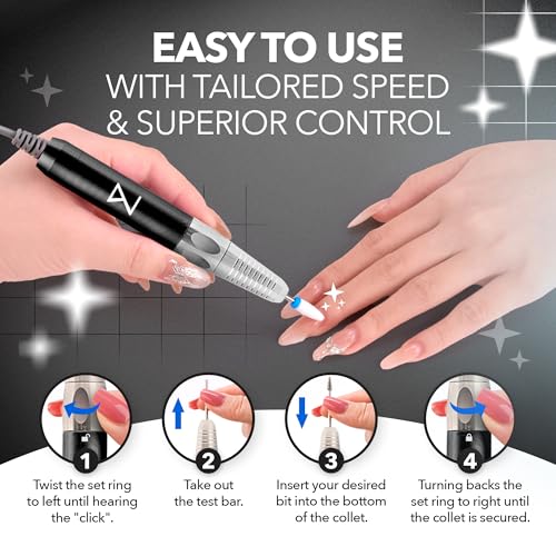 M Max Nail Drill, Brushless 2-in-1, 35000 RPM, Cordless | Black - size: Standard - Black