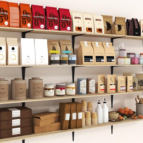 20 Pack Shelf Brackets 12 Inch, Black Metal Brackets for Shelves, L Shape Shelving Brackets (Black, 12" x 10") - color: Black, size: 12" x 10"