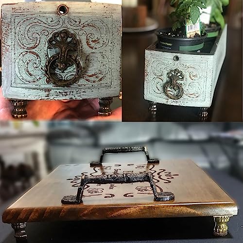 24 PCS Wood Jewelry Box Legs Feet for Antique Brass Treasure Storage Chest - color: Bronze(24pcs)