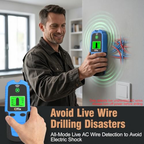 Effix Stud Finder Wall Scanner - 5 in 1 Electronic Stud Detector for Wood, Metal, AC Wire, Joist, Pipe Detection
