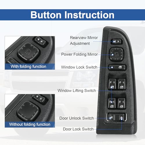 Master Power Window Switch Compatible with 2003-2007 Chevrolet GMC Cadillac - size: 15883320