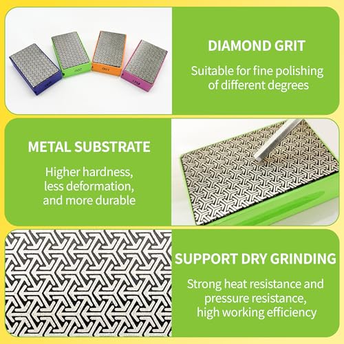 Diamond Hand Polishing Pads,Diamond Sanding Pads 60 Grit 1pcs - color: Rose red