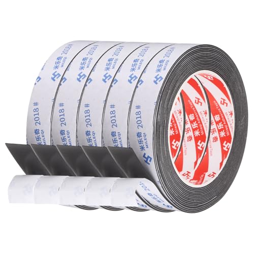 PATIKIL 5Roll Sponge Rubber Foam Tape, 25/32" W x 5/64" t x 16.4ft l Self-Adhesive Foam Insulation Tape Weather Stripping for Window Door Soundproofing Weatherstrip AC Seal Strip, Black - size: 25/32" x 5/64" x 16.4ft