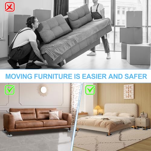 New Upgrade Furniture Movers Sliders: Multi-Surface Furniture Sliders - size: 5.8*4.3in Oval 8+8Pack