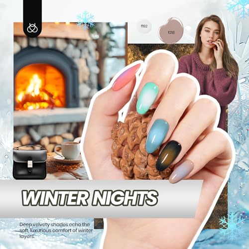 Beetles Gel Nail Polish Kit with U V Light - 32 Colors Gel Polish Kit 54Pcs - color: Four Seasons Glow - 32 Colors (54 Pcs)