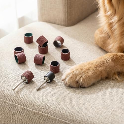 62 Pcs Pet Nail Grinder Replacement Kit With Grit Sanding Bands Nail Sanding Bands Dog Nail Grinder Replacement Heads Black Grinding Drums Pet Smoother Claw Care Dog Claw Grooming Supplies (80#/120#)