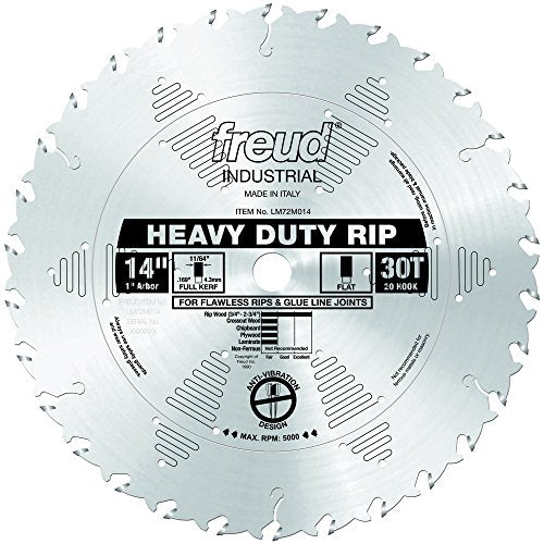 Freud LM72M014: 14" x 30T Heavy-Duty Rip Blade - style: 14-Inch 30 Tooth FTG Ripping Saw Blade with 1-Inch Arbor