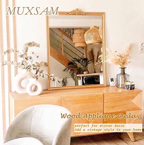 2Pcs Wood Carved Appliques Long Wooden Carving Onlays Furniture Decals - color: 2-pack, size: 17.72 x 4.72 inches