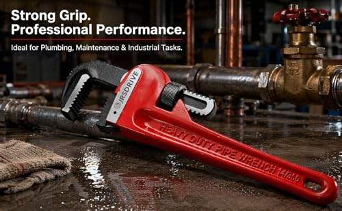 1 Piece Pipe Wrench 24 inch Heavy Duty Adjustable Plumbing Wrench Construction & Heavy-Duty Applications for Industrial & Professional Use E-2049 - size: 24 inch