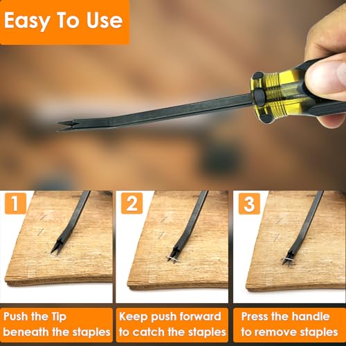 Staple Remover Tool, Heavy Duty Upholstery Tool Staple Puller with Double Pronged Head Nail Remover for Furniture Wood Floor Carton Carpet 2pcs - size: 2pcs Staple Remover