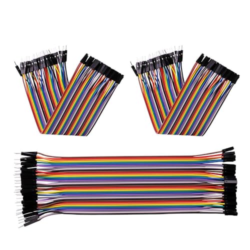 ELEGOO 120pcs Multicolored Dupont Wire M-F, M-M, F-F for Breadboard Jumper