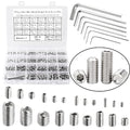 747Pcs M2/M2.5/M3/M4/M5/M6/M8 Metric Hex Socket Head Cup Point Set Screws, Allen Head Grub Screws, Internal Hex Drive Headless Set Screws Assortment Kit with 7Pcs Hex Keys, 304 Stainless Steel - color: Silver:747pcs Metric M2-M8 Cup Point Set Screw