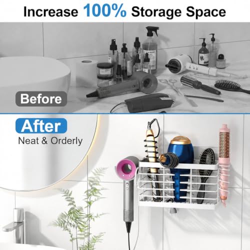 Sevenblue 2026 Upgraded 3-in-1 Universal Hair Tool Organizer, L Size, White - color: L-White