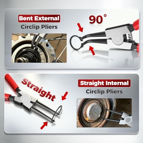 BILITOOLS 4PC 9" Internal & External Snap Ring Pliers Set - size: 9'' Internal & External Snap Ring Pliers Set