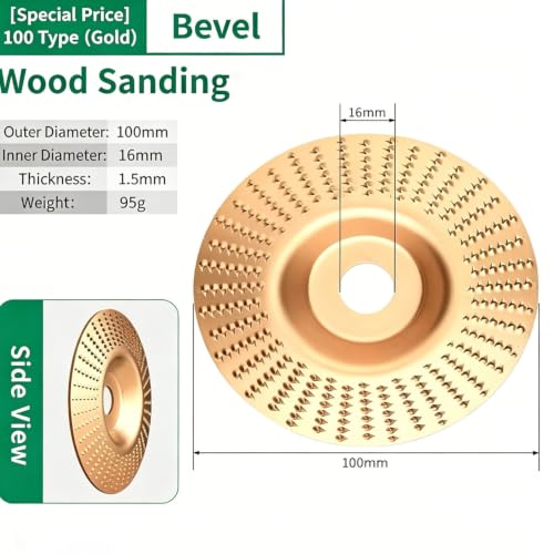 Heavy-Duty Wood Carving Disc Set, Tungsten Carbide Cutting Wheel, Angle Grinder Wood Carving Disc Set, Angle Grinder Polishing Pad for 4" & 4-1/2"Grinders, Sanding(3*Flat Surface)