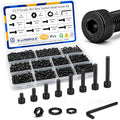 950PCS M3 Screws Assortment Kit, M3x6/8/10/12/16/20/25/30mm Hex Socket Head Cap Bolts Nuts Washers Set, 12.9 Alloy Steel Black Oxide M3 Metric Screw for 3D Printer, Electronic - size: M3 950pcs