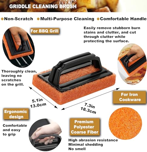 ROMANTICIST 8pcs Professional Griddle Accessories Kit - Heavy Duty Stainless Steel Grill Spatula Set for Grill Griddle Hibachi Flat Top Outdoor Cooking - Great Grill Gift on Birthday Wedding - style: 8pcs Griddle Accessories Kit