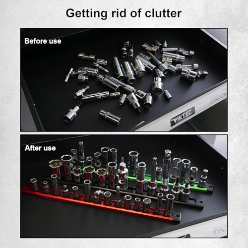 Magnetic Socket Holder Organizer Set - color: Green, size: 1/4