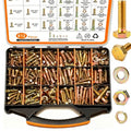 612pcs Heavy Duty SAE Grade 8 Bolts and Nuts Kit, 1/4-20,5/16-18,3/8-16,1/2-13 Bolt Assortment Kit Including Nuts Washers, Yellow Zinc Plated - size: 612 PCS 1/4-20, 5/16-18, 3/8-16, 1/2-13