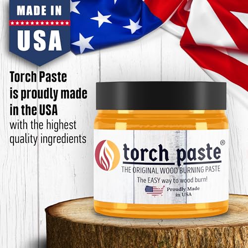 Torch Paste - The Original Wood Burning Paste | Made in USA | Heat Activated Non-Toxic Paste for Crafting & Stencil Wood Burning | Accurately & Easily Burn Designs on Wood, Canvas, Denim & More | 3 OZ - size: 3 oz. (weight)