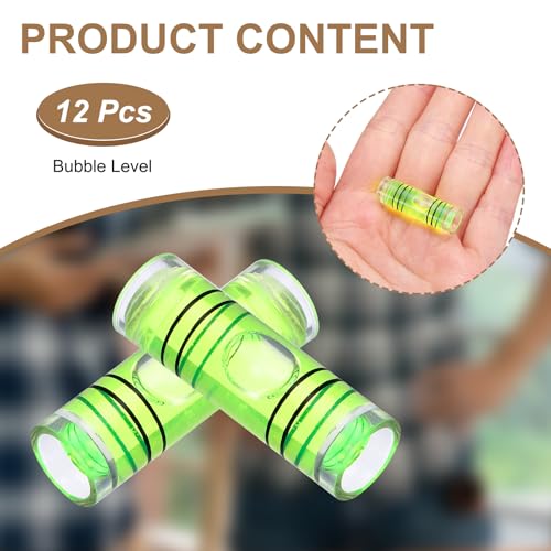 HARFINGTON 12pcs Mini Cylindrical Bubble Spirit Level Vials 9.5x30mm - size: 9.5x30mm