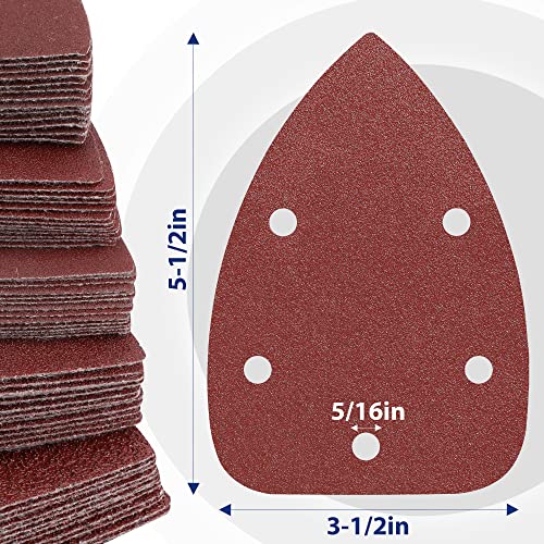 WORKPRO Mouse Sander Pads, 5-Hole Detail Sandpaper, 150 Pack - style: Mouse Sander Pads