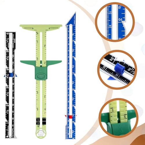 6 PCS Sewing Hem Ruler Measuring Tool Set, Ruler for Sewing 5-in-1 Gauge Rulers Hem Measuring Gauge, T-Shaped Tool for Precise Stitching Quilting Crafting Button Hole Marking