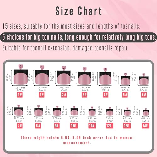 NOVO OVO Halloween Black French Tip Toe Nail Tips Press on, BERRY PINK Sharp Square Pre-Designed Soft Gel False Toenail Extension, Medium Fake Toenails, Full Cover Acrylic for DIY 15 Sizes 240 pcs - color: Sharp Square Black French Tip Berry Pink