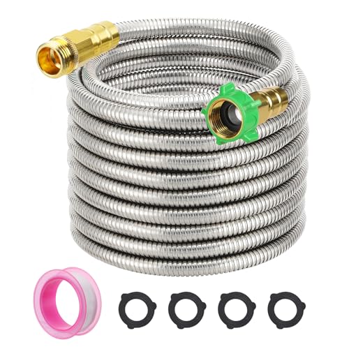 Metal Garden Hose with Male to Female Connector, 25ft - size: 25ft