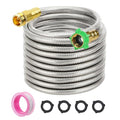 Metal Garden Hose with Male to Female Connector, 25ft - size: 25ft